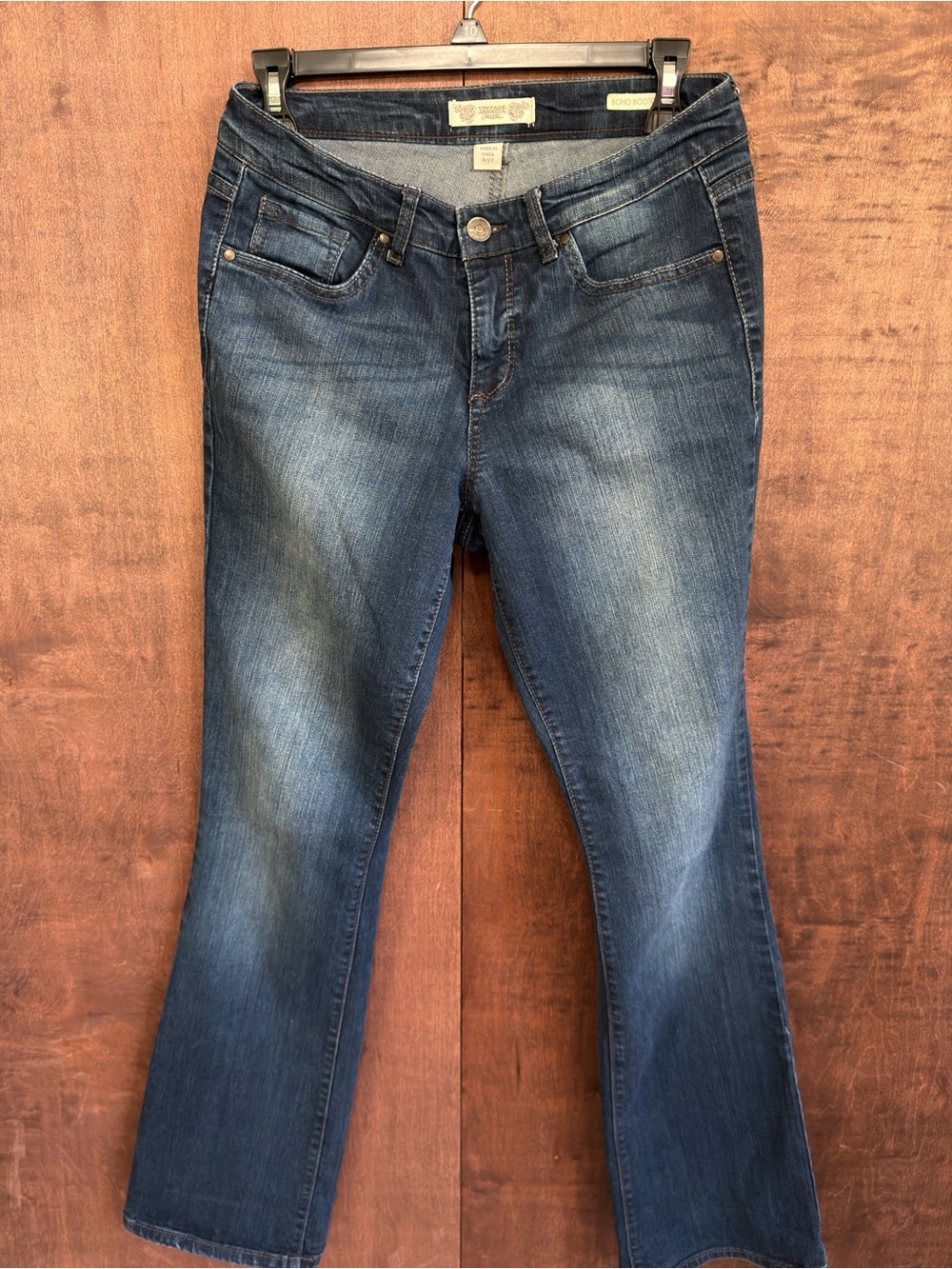 Vintage America Blue Faded Flare Jeans